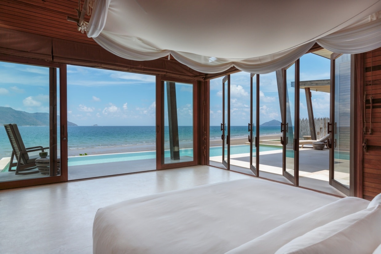 Review of Six Senses Con Dao resort - master bedroom in 3 bedroom beach front villa