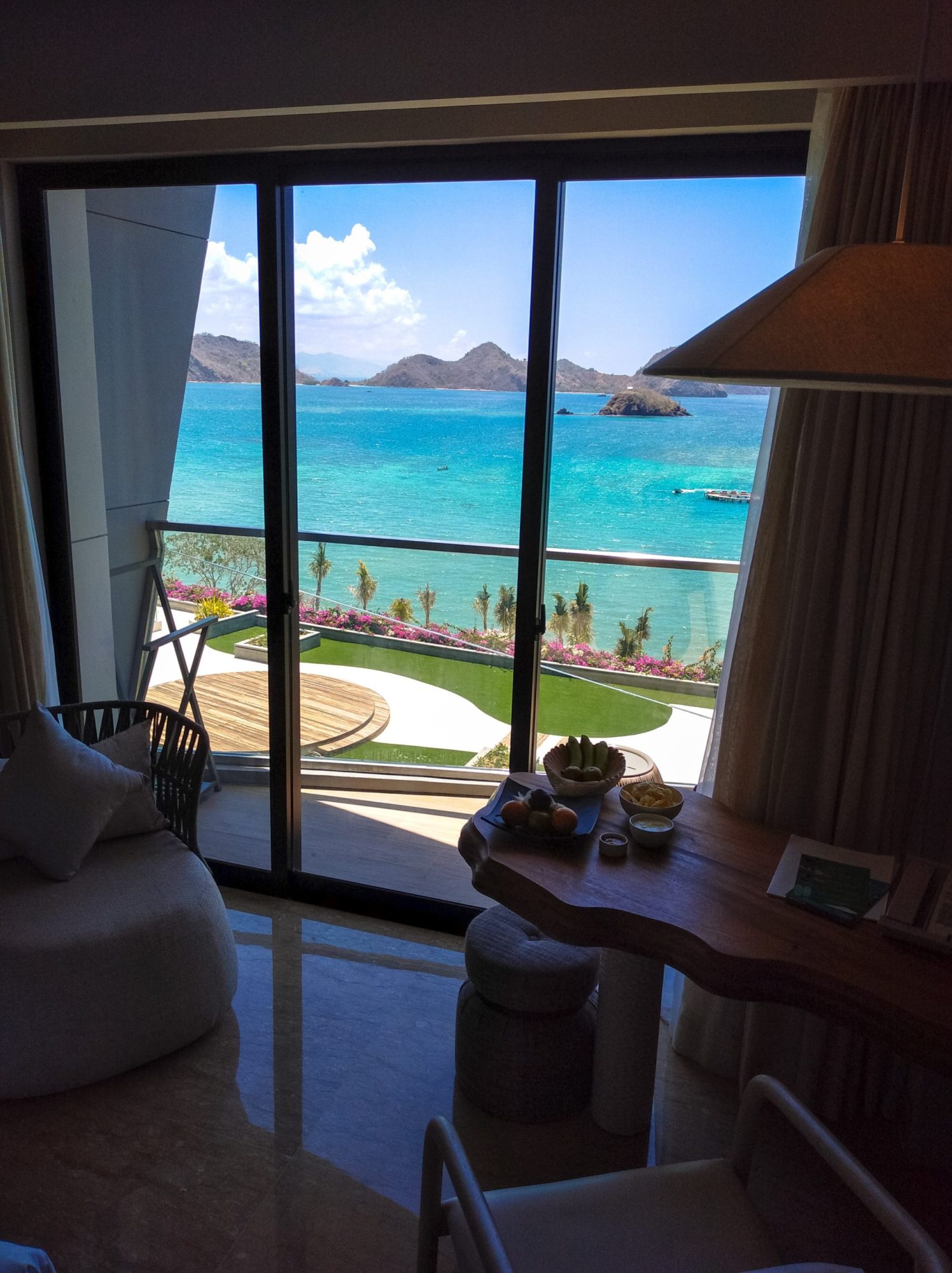 Komodo's best luxury hotel: View on Waecicu bay from the room