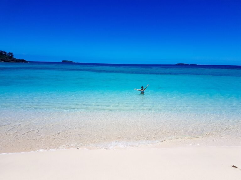 the beach at Yasawa Island resort
