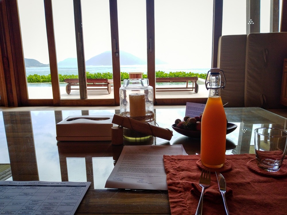 Review of Six Senses Con Dao resort - welcome during checking at the villa 