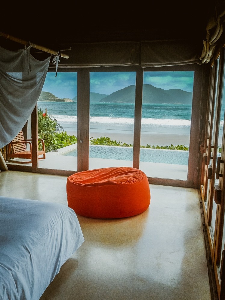 Review of Six Senses Con Dao resort - beach view from the bedroom in the ocean front villa 