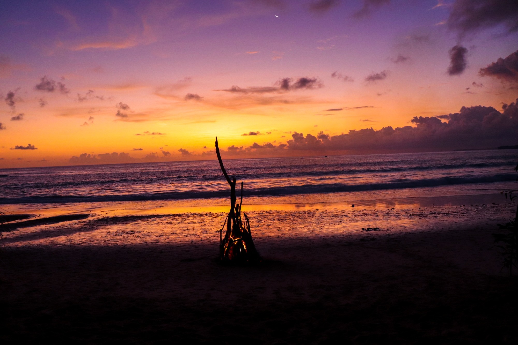 Nihi Sumba review - fire-pit at sunset