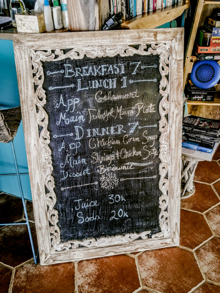 Kalimaya dive resort Sumbawa review menu food