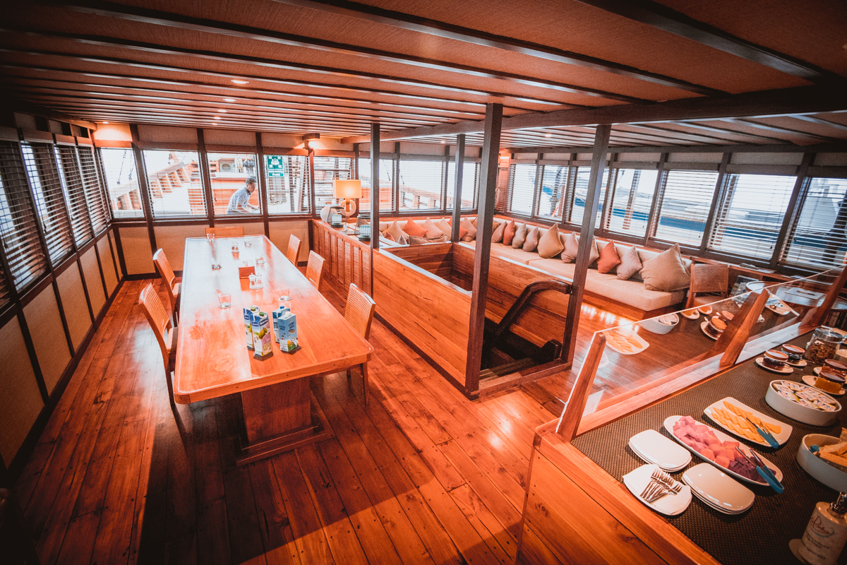 Coralia liveaboard review dining room 