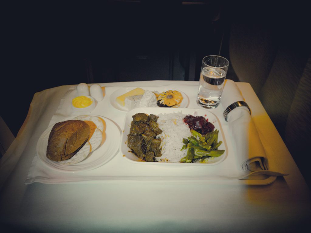 Emirates food in Business class 
