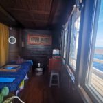 Interior of the spa cabin with the massage table made up