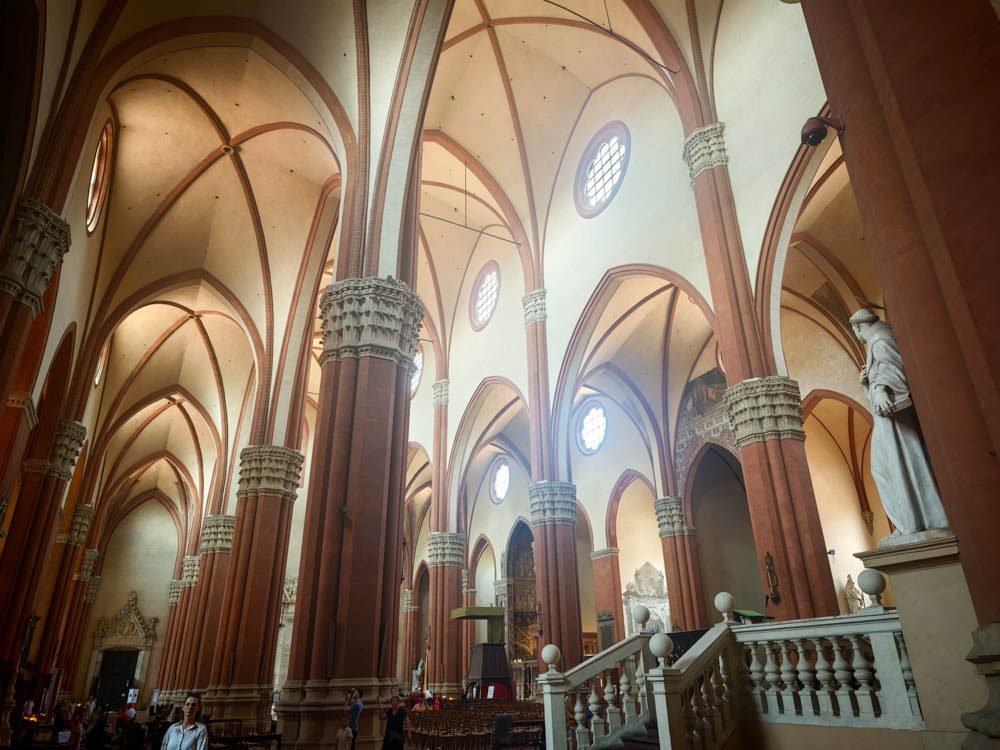 Interior of the Basilica di San Petronio in Bologna, Italy