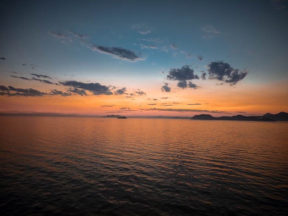 Sunset at sea from the deck during our Celebrity Constellation review sailing