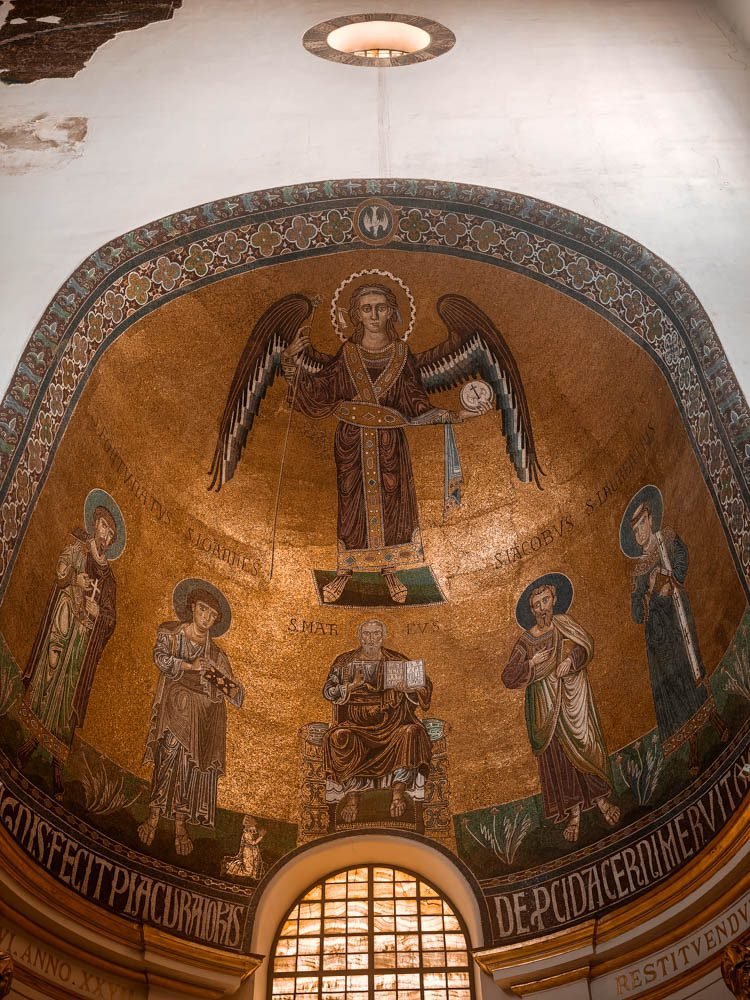 Byzantine mosaic inside the Duomo di Salerno, Italy