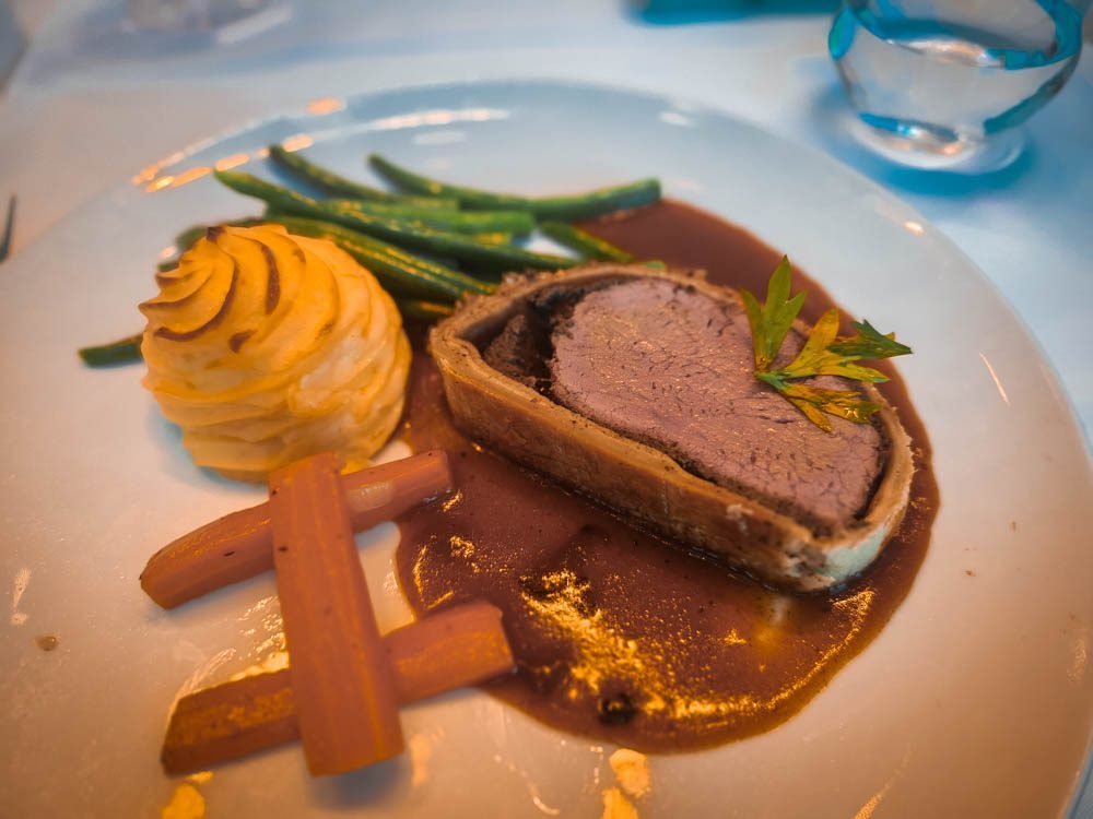 Beef Wellington served on Celebrity Constellation