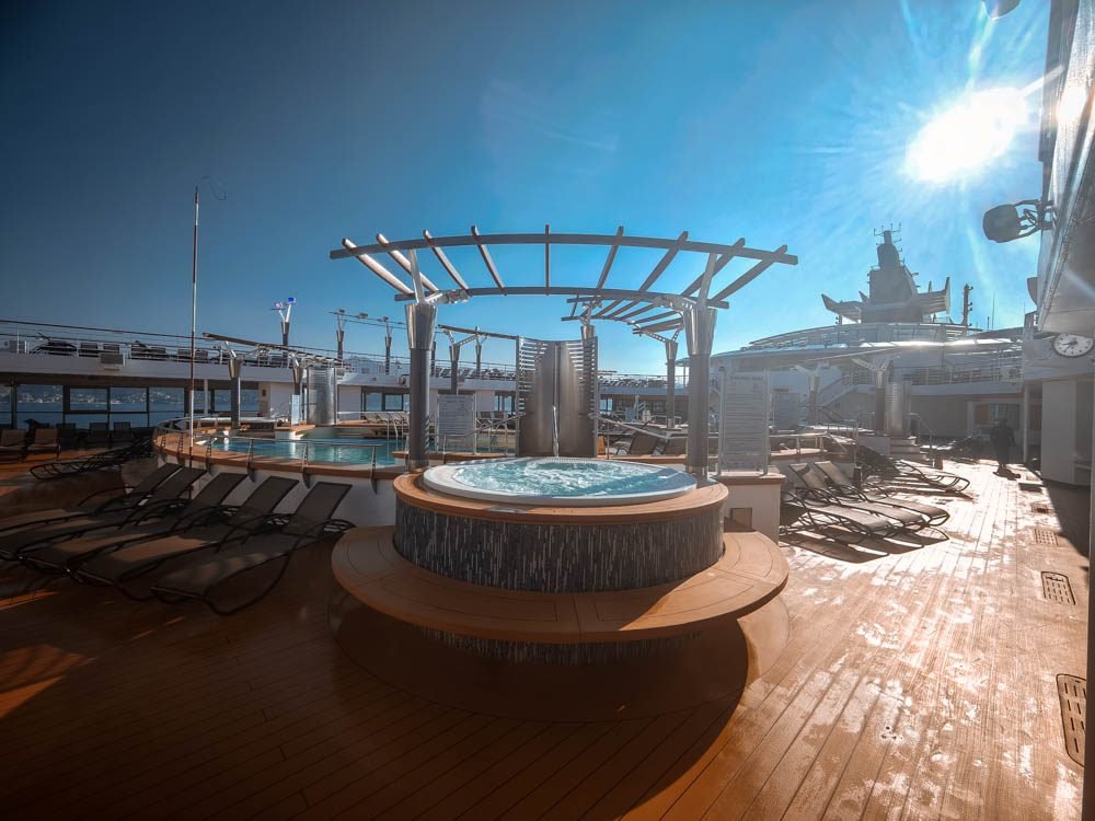 Solarium pool and hot tubs on Celebrity Constellation
