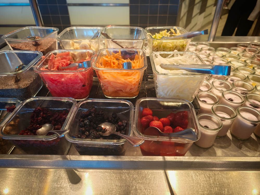 Salad bar in the Oceanview Cafe on Celebrity Constellation