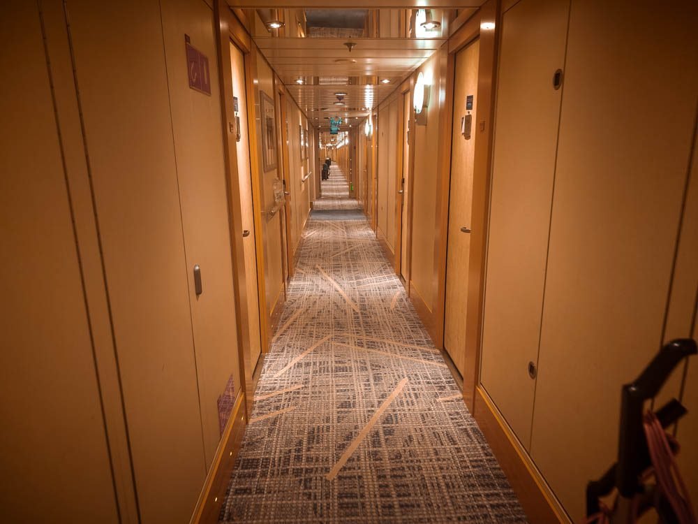 Passenger corridor on deck 11 of Celebrity Constellation