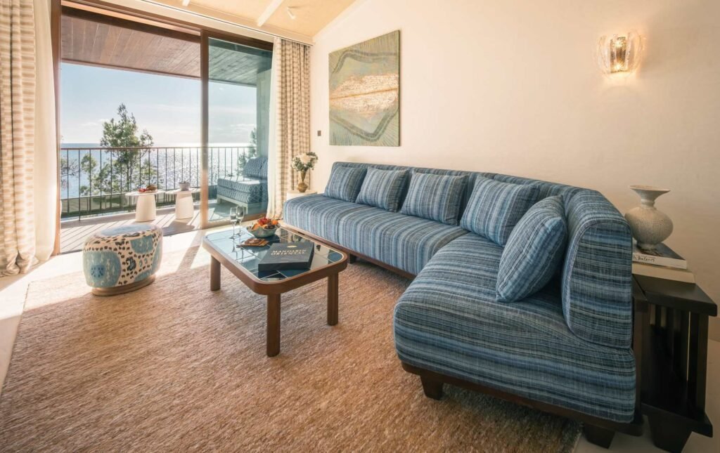 Premium sea view suite bedroom at Mandarin Oriental Punta Negra in Mallorca