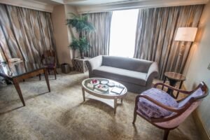 Junior Suite bedroom at the Mulia Jakarta
