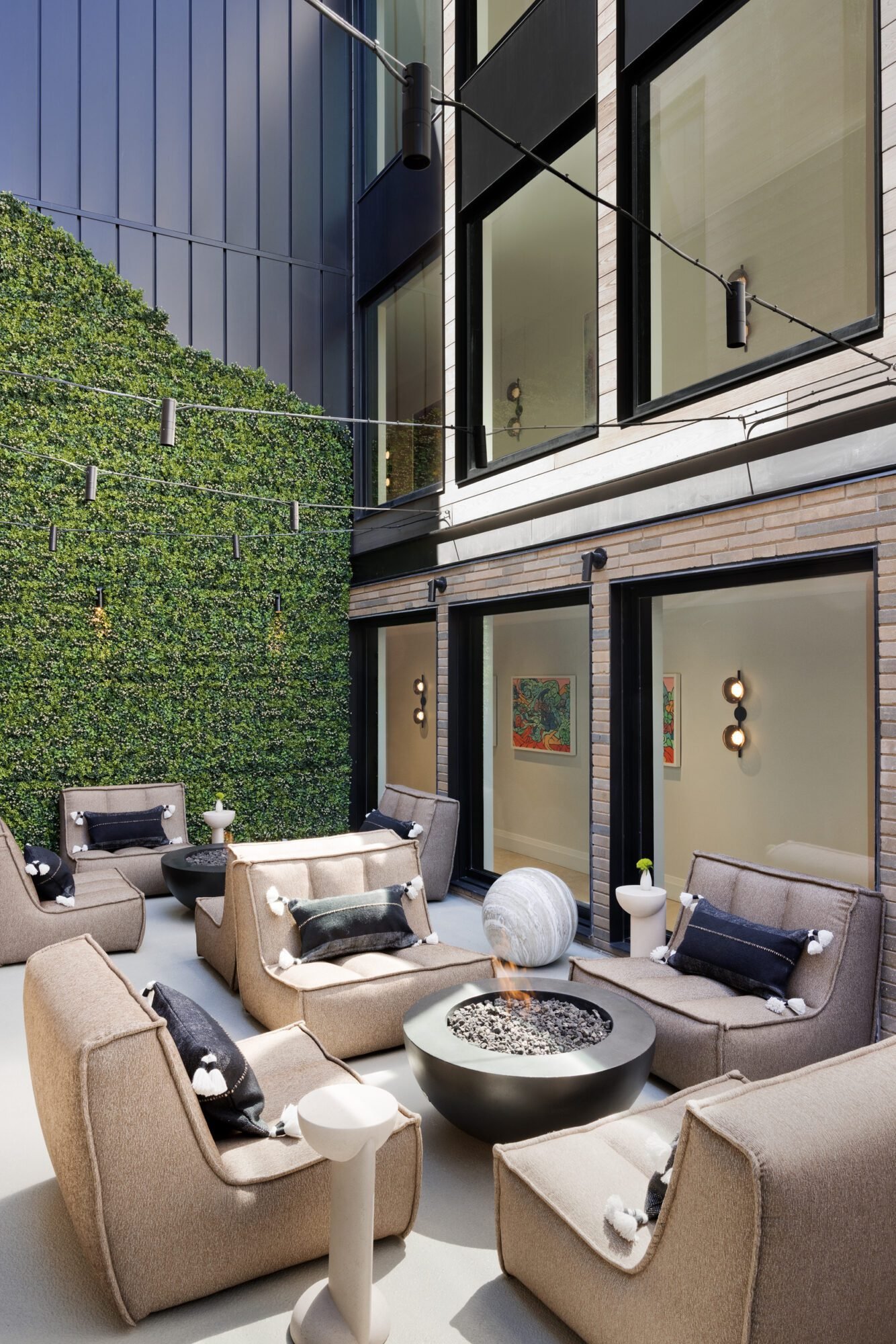 The courtyard and heated outdoor pool at White Elephant Aspen