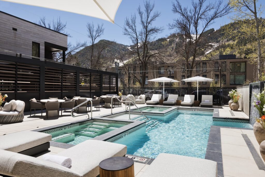 The exterior of White Elephant Aspen on West Main Street in Aspen, Colorado