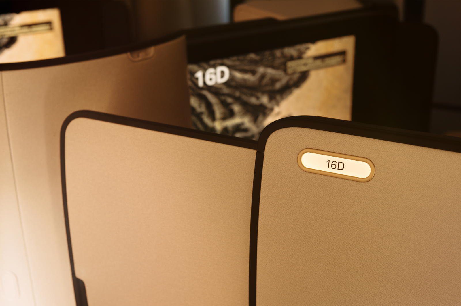 Detail of the Cathay Pacific Aria Suite business class seat