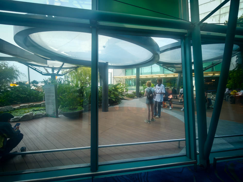 Water Lily Garden at Singapore Changi Terminal 1, the landmark for finding the Qantas lounge