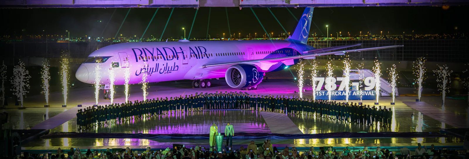 Riyadh Air press image marking the opening of public ticket sales on its Boeing 787-9 fleet