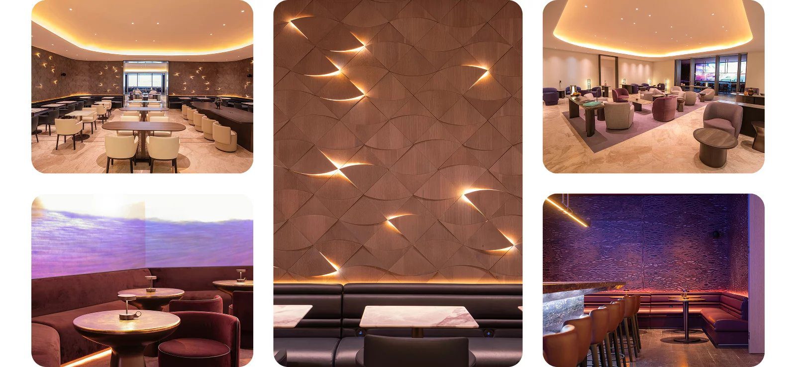 Interior of Riyadh Air's Hafawa lounge at Riyadh King Khalid International Airport