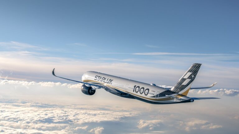 Taiwan’s Only First Class Gets a Bigger Plane: Starlux Sends the A350-1000 to Los Angeles Starlux A350-1000 in the 1000 livery cruising above the clouds