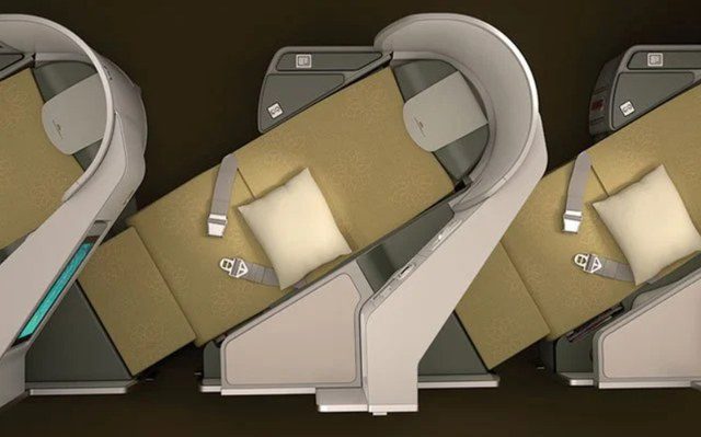 Vietnam Airlines business class seats on the Airbus A350, fully flat with direct aisle access