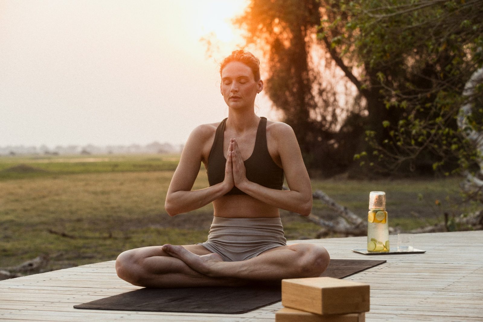 The Sanctuary at Wilderness Mombo open-air yoga deck