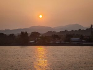 Hazy sunset over Ambon Bay, October 2026