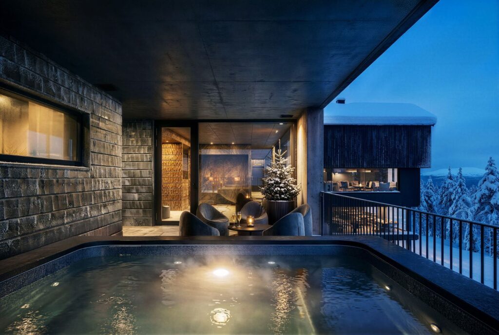 Rendering of the spa pools at Arcora Boutique Hotel & Villas