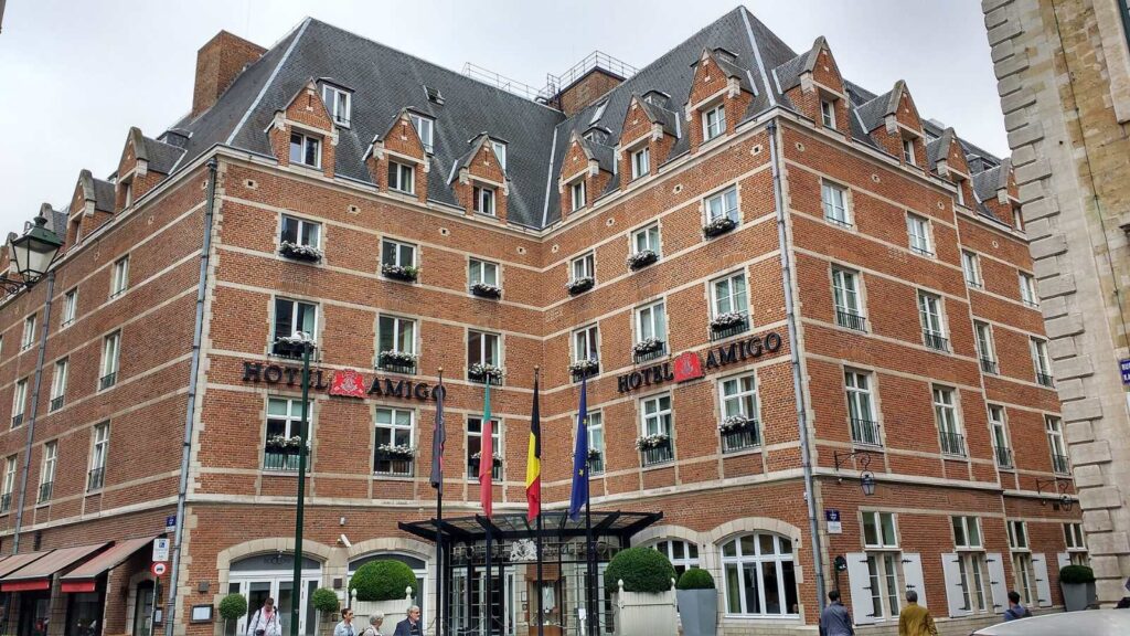 Façade of Hotel Amigo, a Rocco Forte hotel one minute from the Grand-Place and the best hotel in Brussels for sightseeing