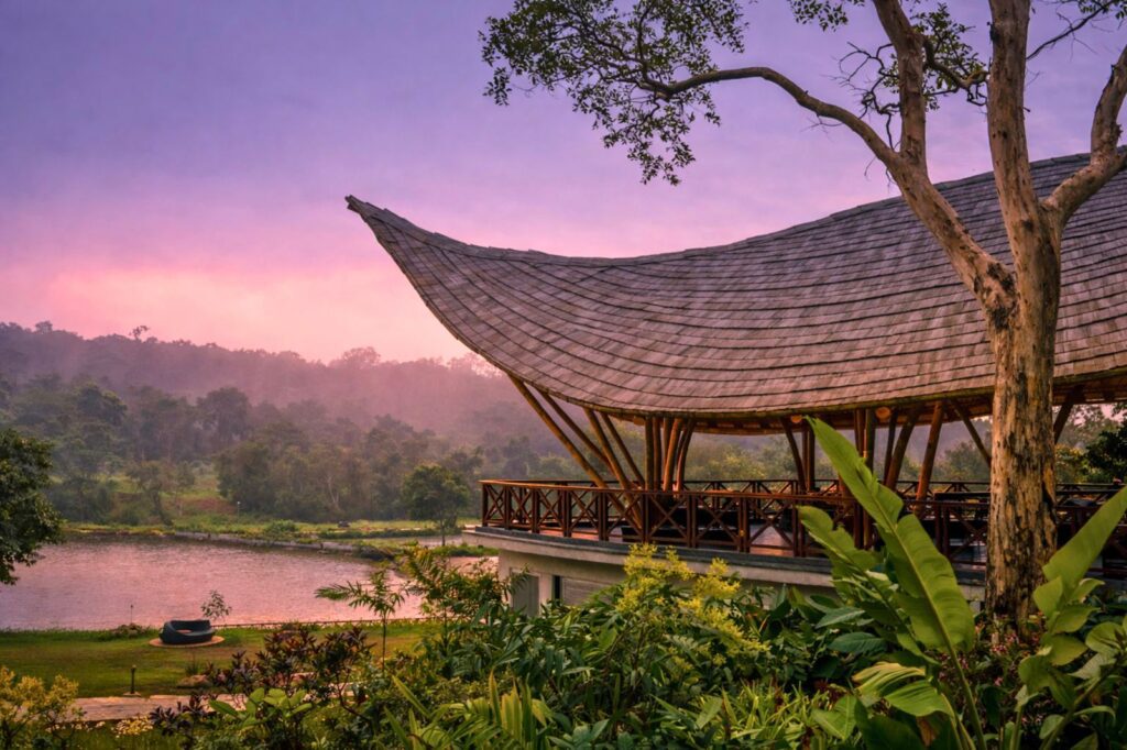 Luma, the lakefront all-day restaurant at The Leela Coorg Forest Sanctuary