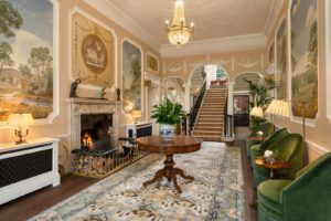 Entrance hall and staircase of the Manor at Mount Juliet Estate, Kilkenny