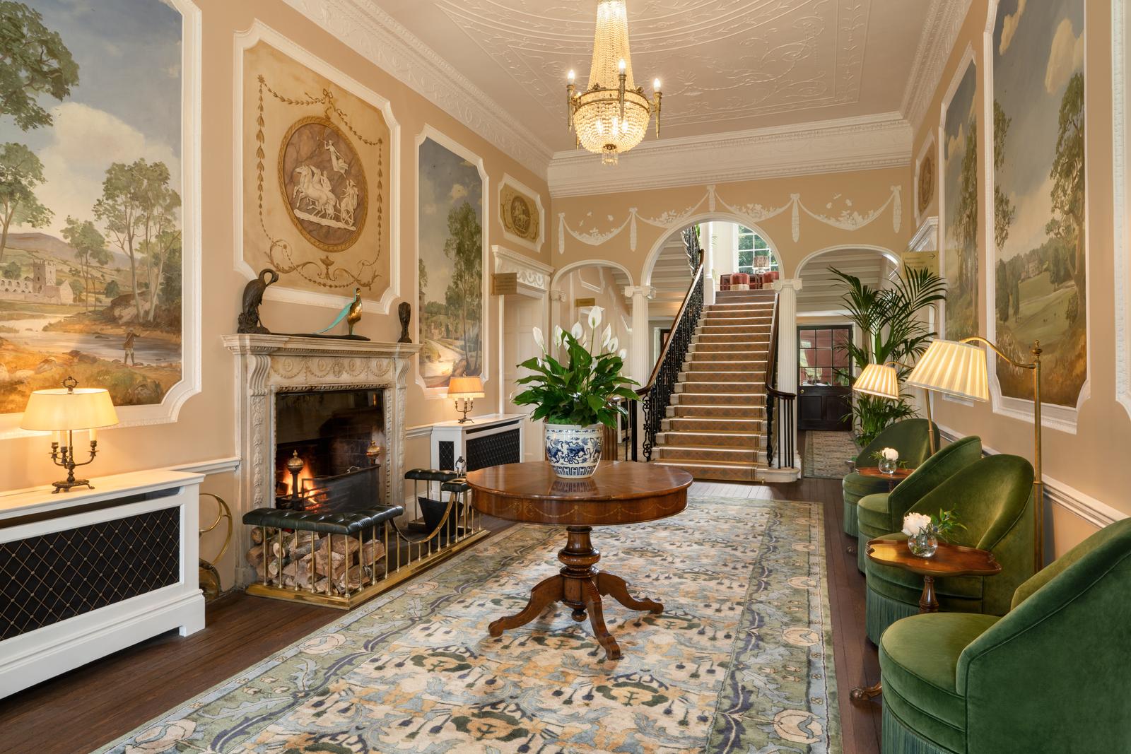 Entrance hall and staircase of the Manor at Mount Juliet Estate, Kilkenny