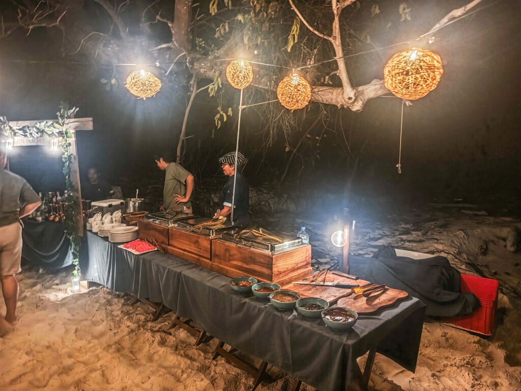 Scubaspa Zen beach barbecue on a beach in Misool