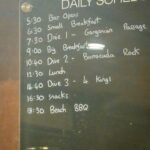 Scubaspa Zen daily schedule board for the Misool day