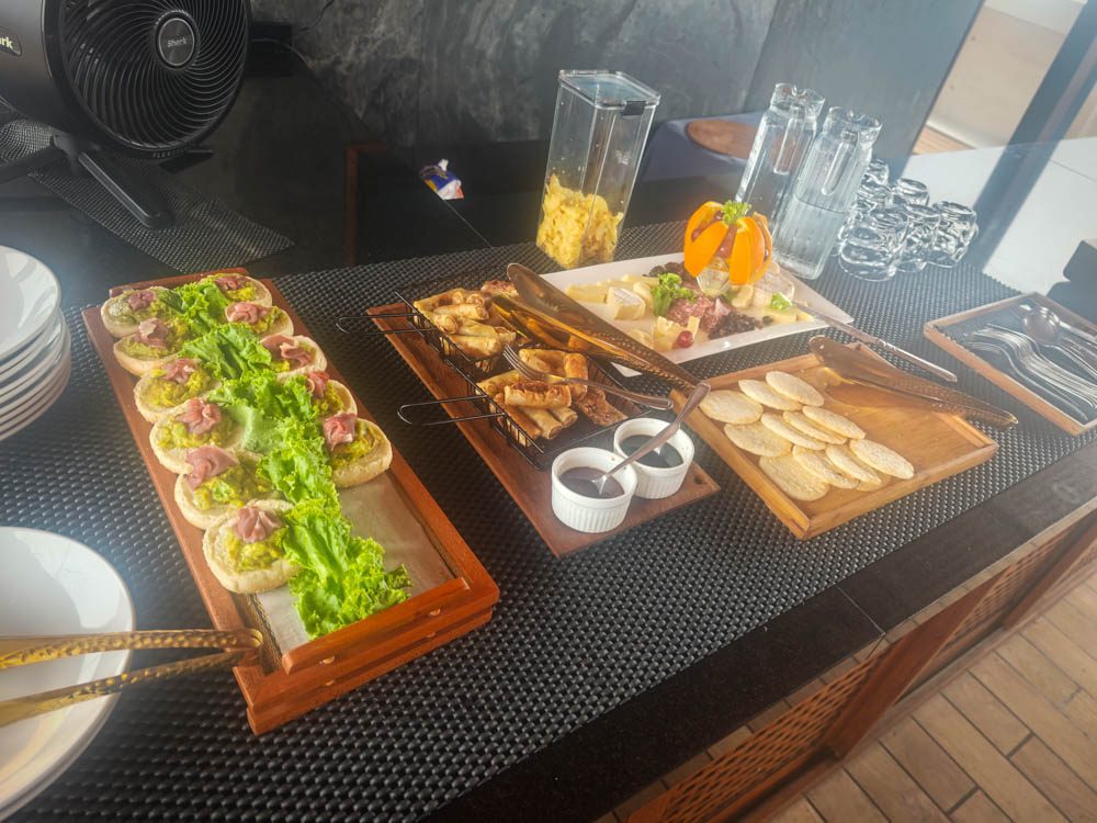 Lunch buffet platters on Scubaspa Zen
