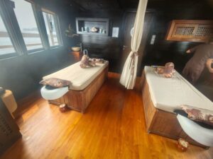 Two treatment beds in the Scubaspa Zen spa