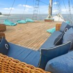 Rattan sofas and beanbags on the Scubaspa Zen sundeck