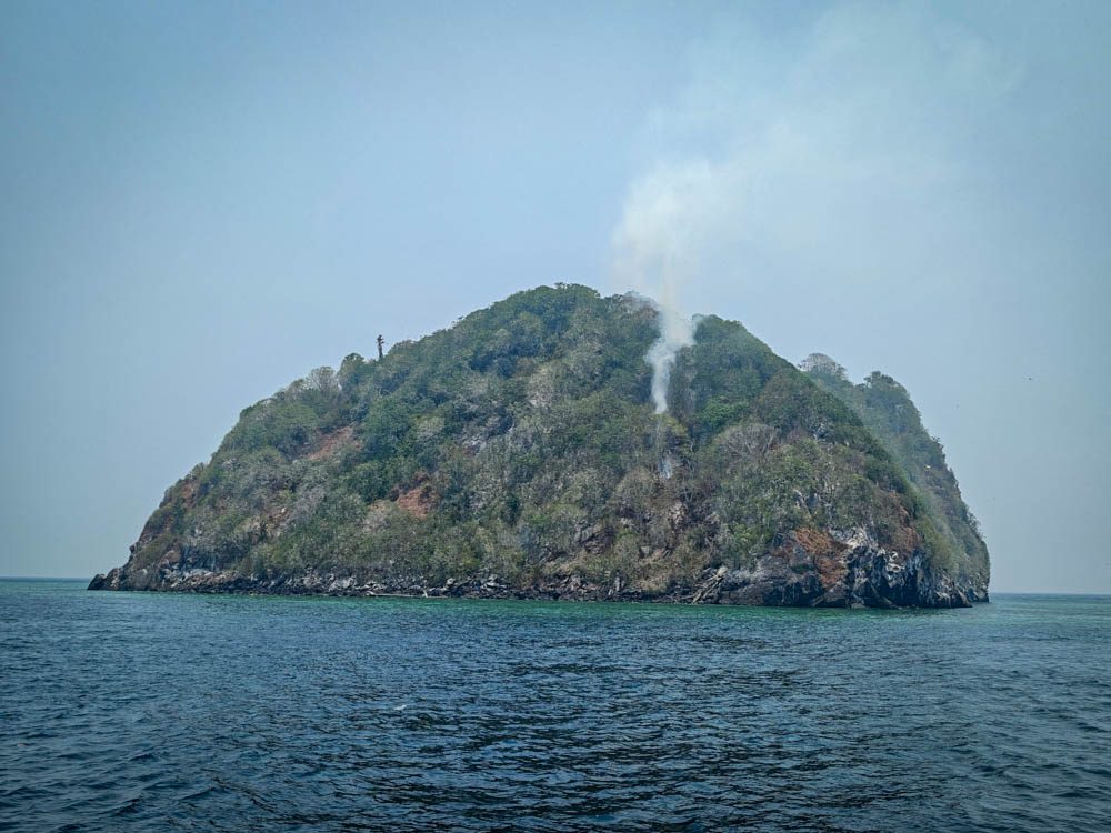 Smoke rising from a fire on Suanggi island in the Banda Sea, October 2026