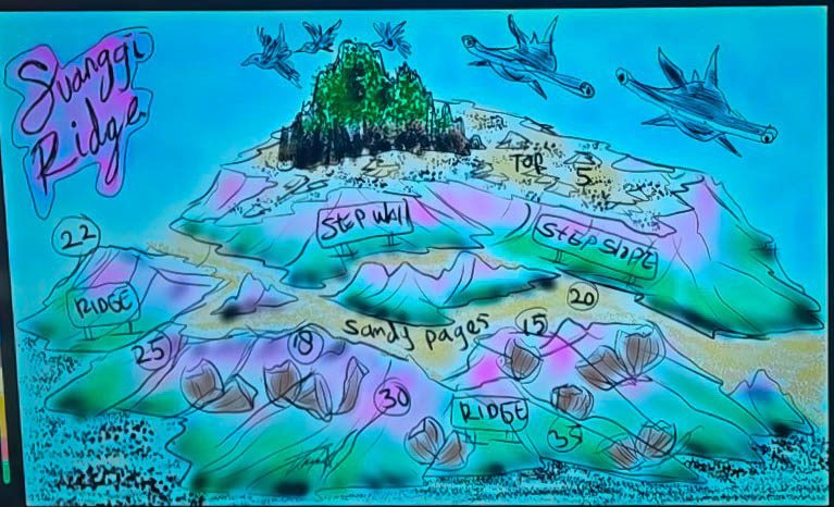 Dive briefing drawing of Suanggi Ridge, Banda Sea