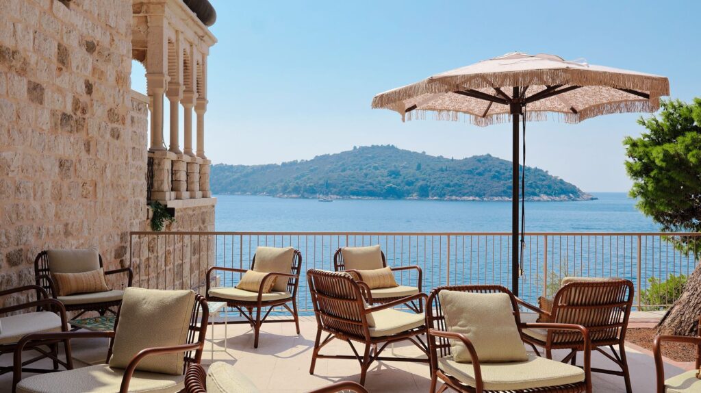 Cala Beach Club terrace facing Lokrum Island, Villa Argentina Dubrovnik