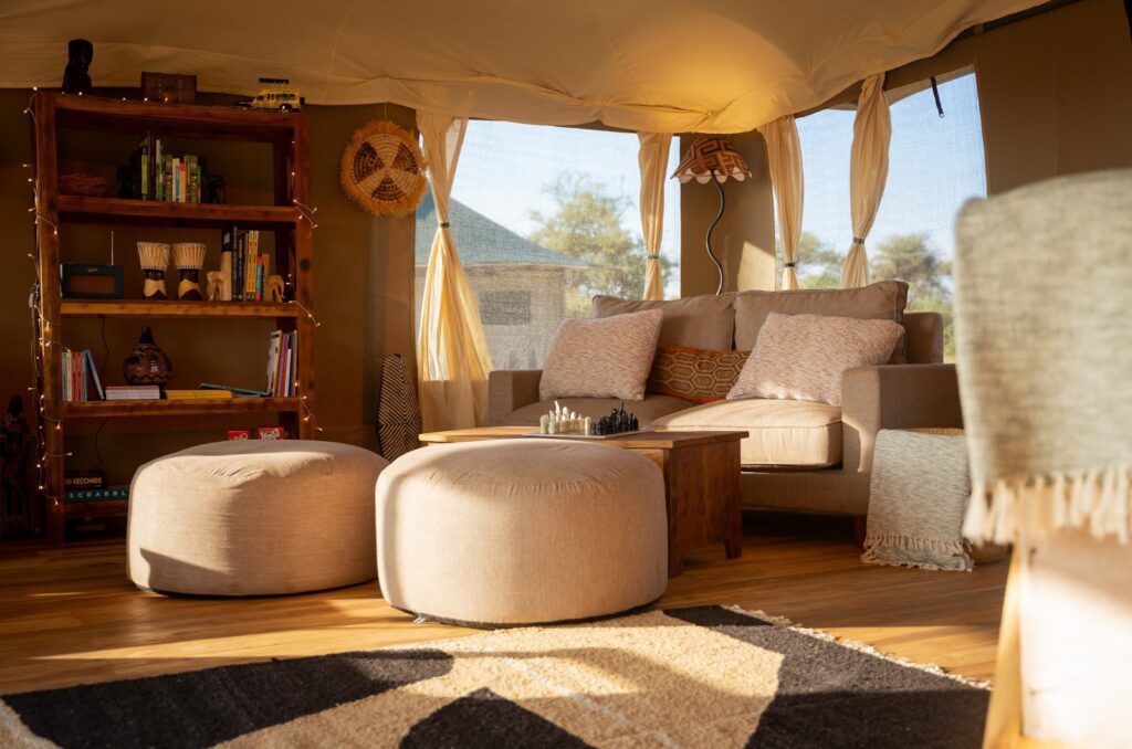 Communal lounge tent at Wild Wakati Camp, Serengeti